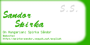 sandor spirka business card